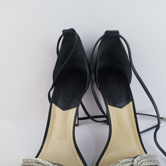 Andy Womens Leather Open Toe Heels 9B- 0309 - Picture 5 of 13